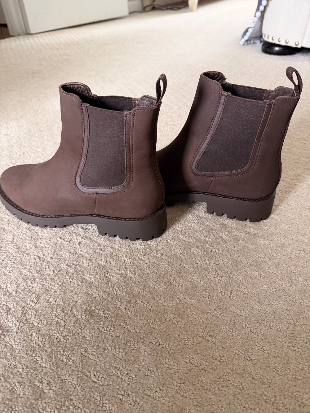 Chelsea Lug Ankle Boots in Dark Brown